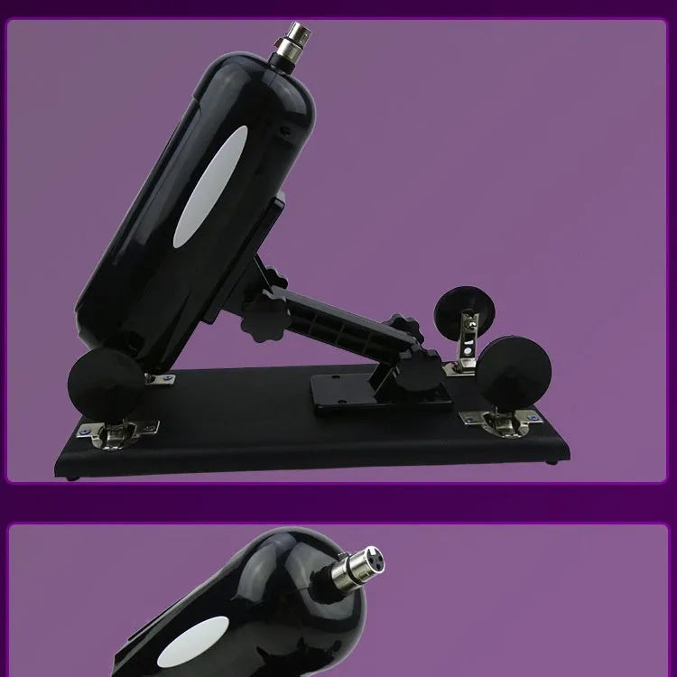 Women's automatic telescopic thrusting sex tool in purple, black, or pink with PVC construction