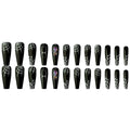 Dark Spider Halloween nail tips 24 pieces with glue, sweet cool long wearable design cartoon pattern