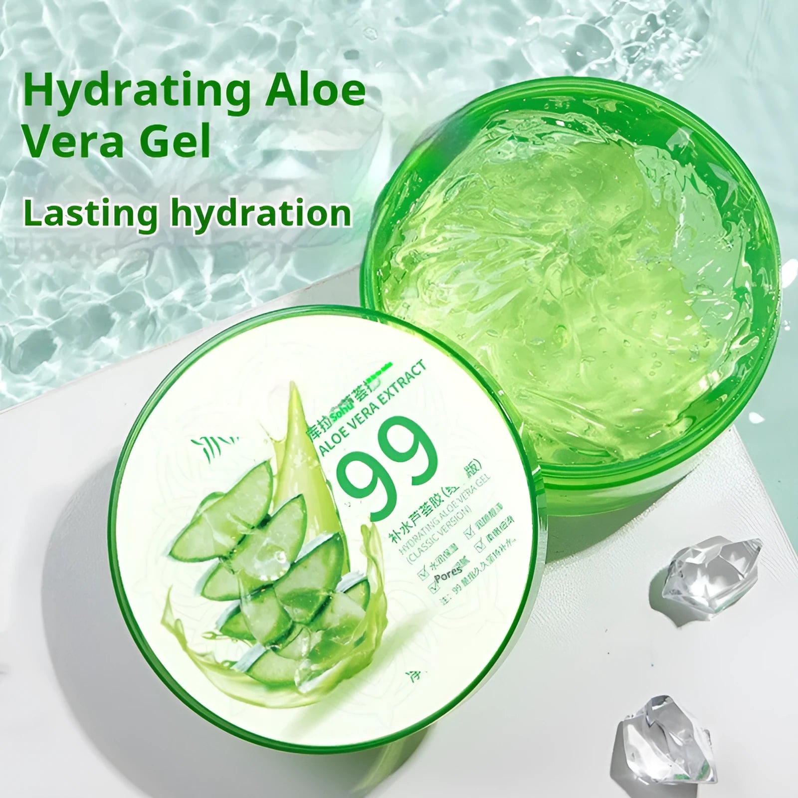 300g transparent aloe vera gel in emulsion formula for facial and body moisturising