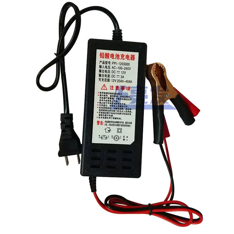 12V 3A lead acid battery charger for car, motorcycle, and electric vehicle applications