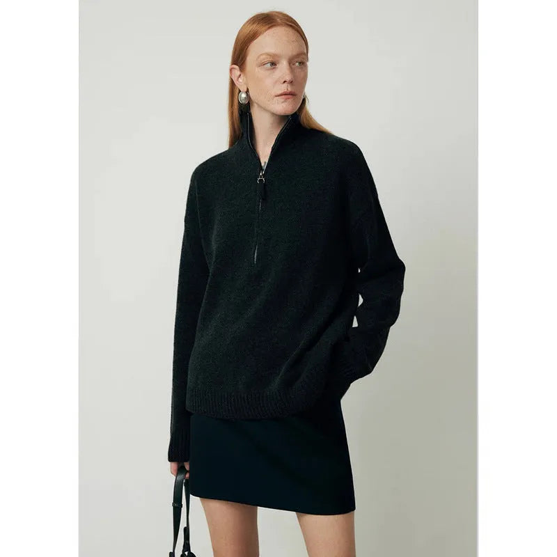 Loose lapels wool bandage dress in black or grey for autumn and winter, long sleeve pullover.