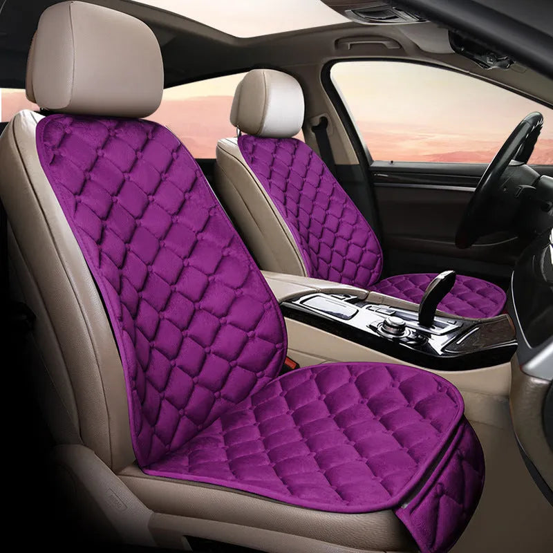 Ringer plush winter car seat cushion in cotton fabric with cotton stuffing, available in six colours