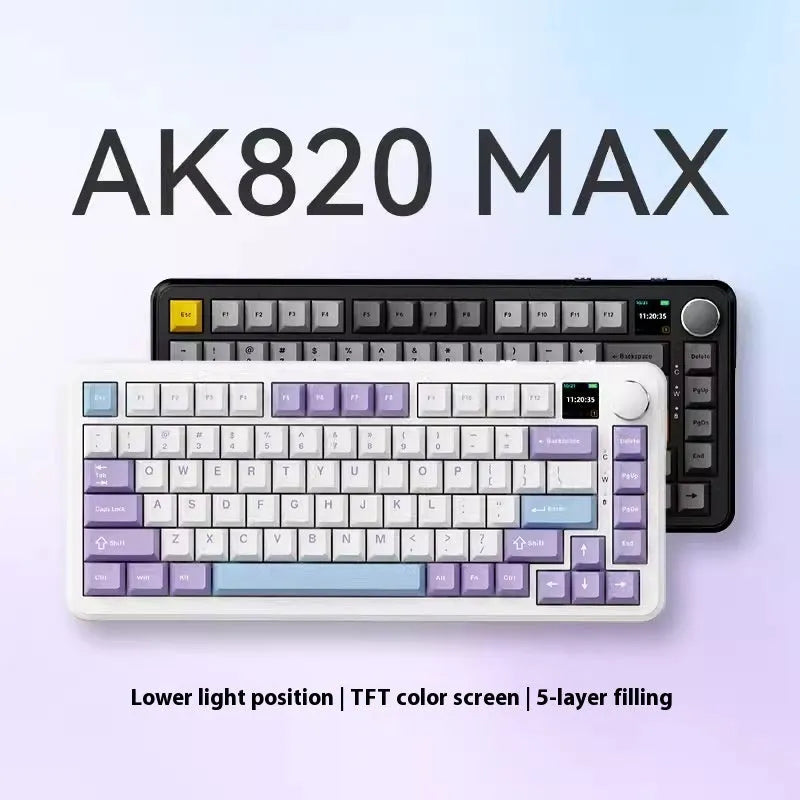 Black grey yellow wireless mechanical keyboard with 75% layout and hot-swappable switches