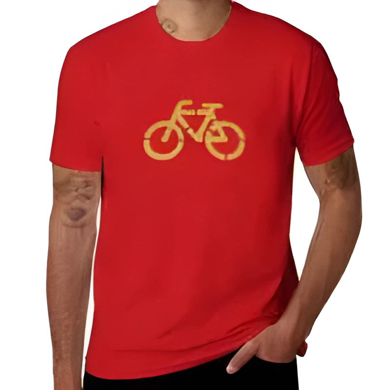 Men's printed pattern loose fit t-shirt in polyester mesh available in red, blue, and yellow colours