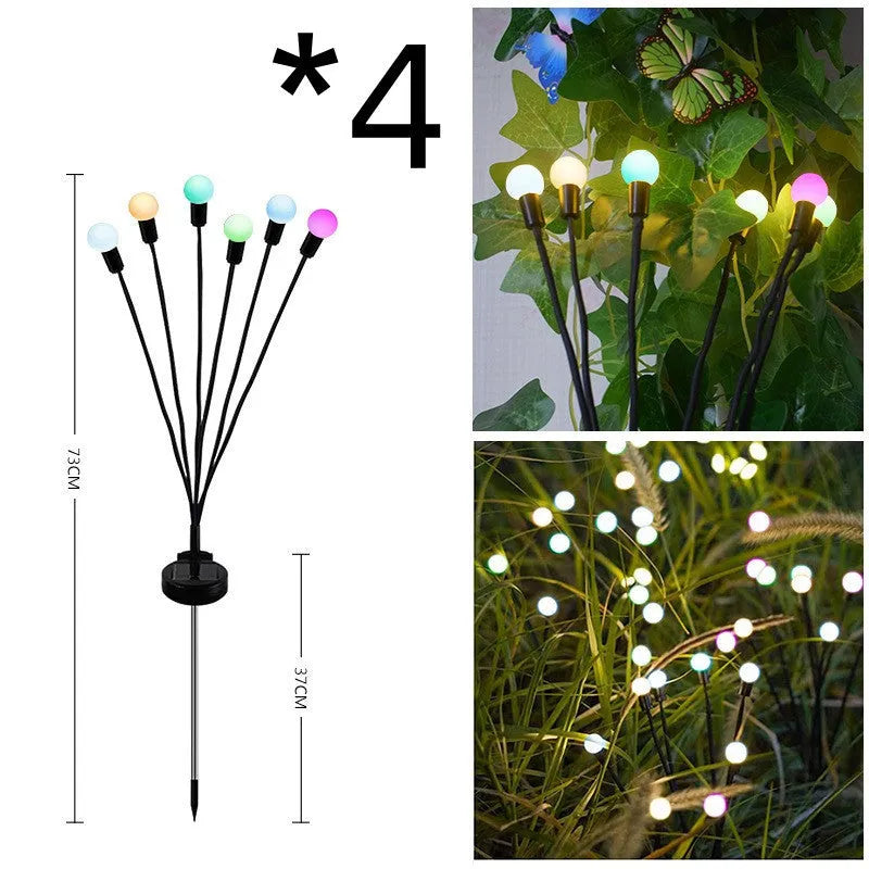 Solar-powered LED garden light with ground spike for soil installation in warm white or coloured lighting options