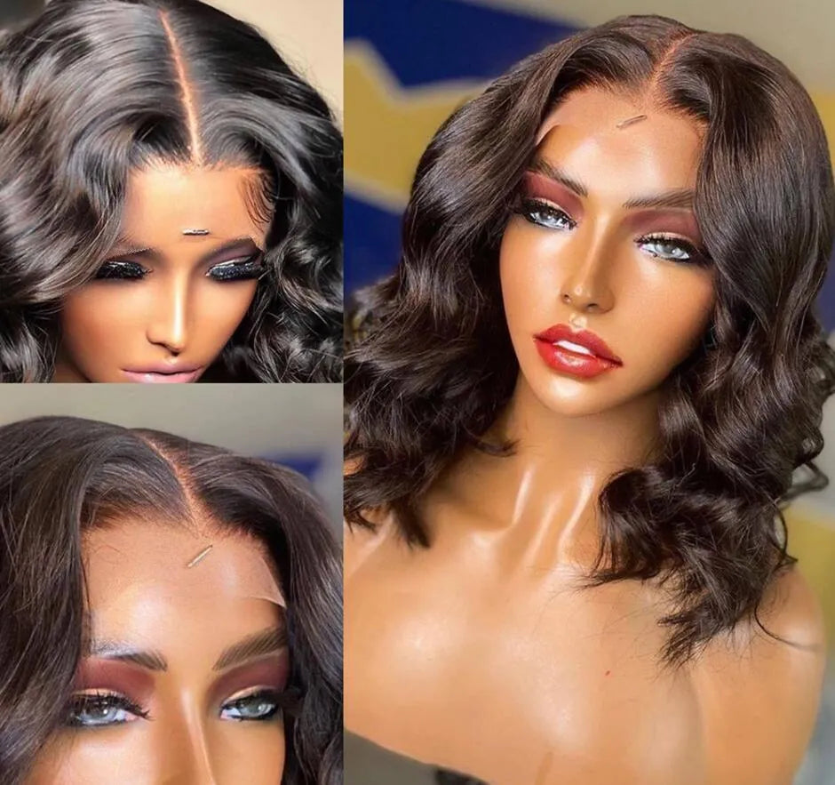 High temperature silk medium-length curly women's wig in Gradient Brown, star fashion style, 12 inch option