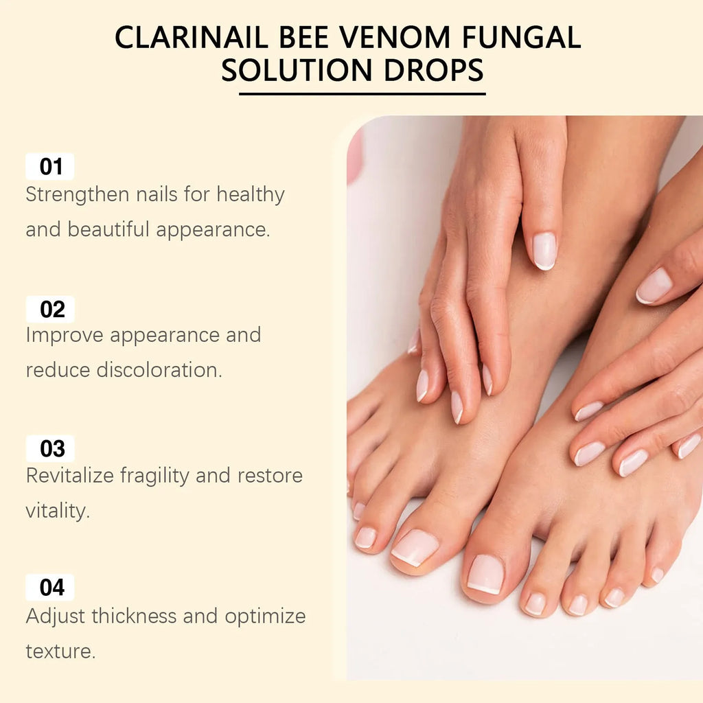 50ml nail care solution bottle with bee venom and peppermint oil active ingredients