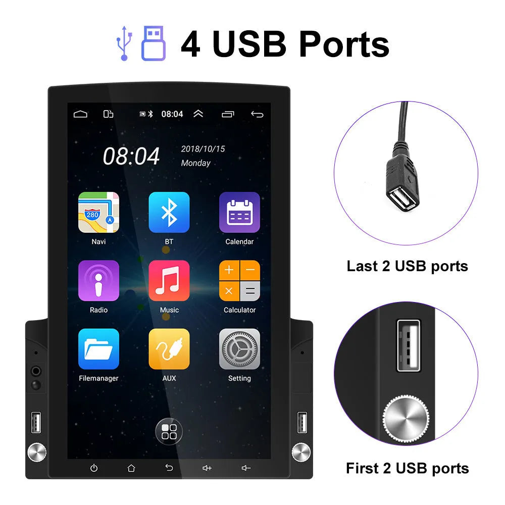 9.7 inch car video player with Android 10.0 touchscreen and offline GPS navigation