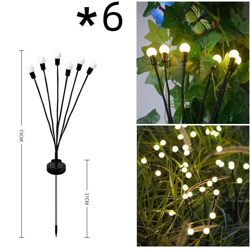 Solar-powered LED garden light with ground spike for soil installation in warm white or coloured lighting options