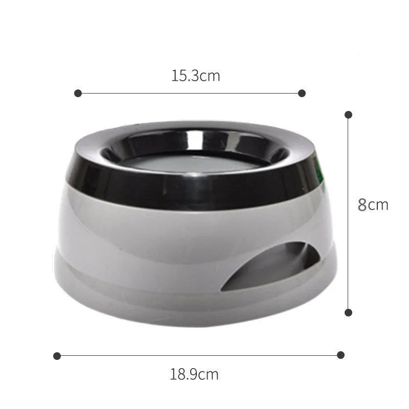 Blue no-spill floating pet water bowl with 750ml capacity for dogs and cats