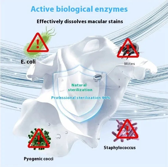 Biological enzyme bubble laundry detergent powder in bottle for stain removal on delicate fabrics