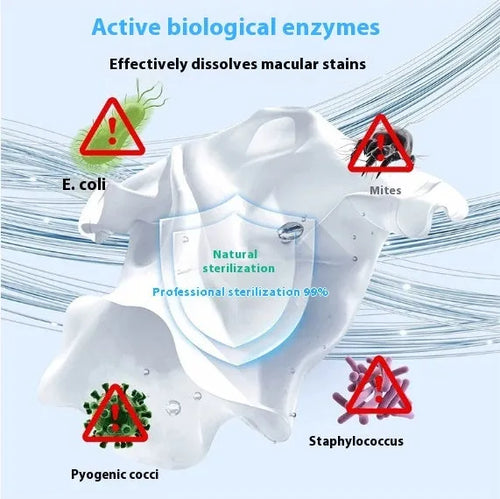 Biological enzyme bubble laundry detergent powder in bottle for stain removal on delicate fabrics