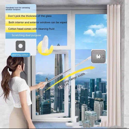 Benshang aluminium alloy double-sided glass wiper for high-rise outer windows with cotton head