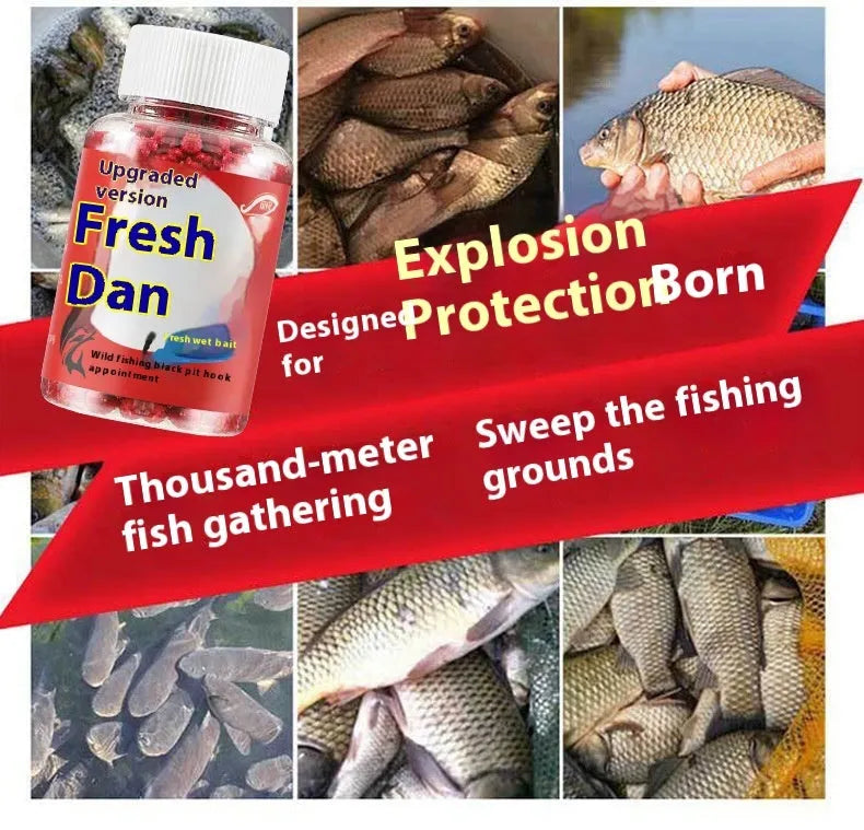 Grass green lazy particle fishing bait for freshwater crucian carp in plastic bottle packaging