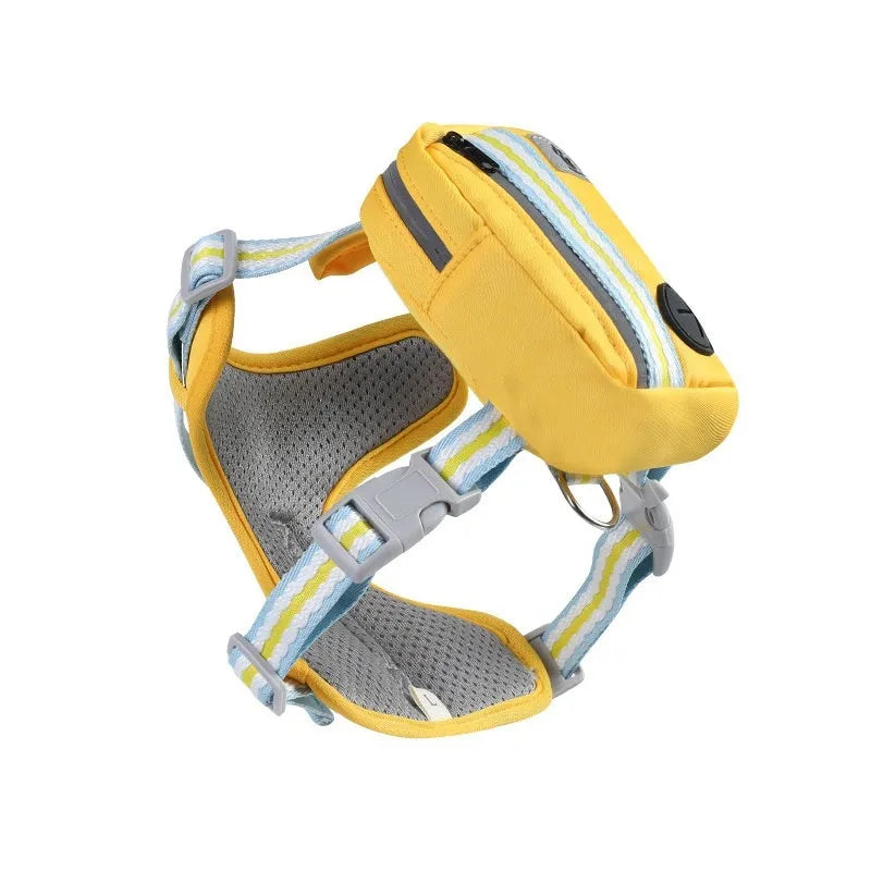 Explosion-proof anti-strangulation pet harness in Oxford cloth with a 1.5m traction rope.