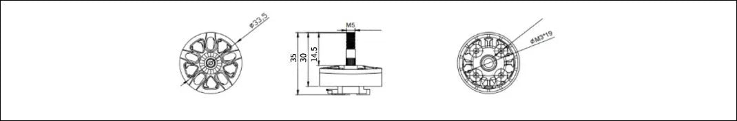 Multi-axis flight model brushless motor with metal construction in X2810 size