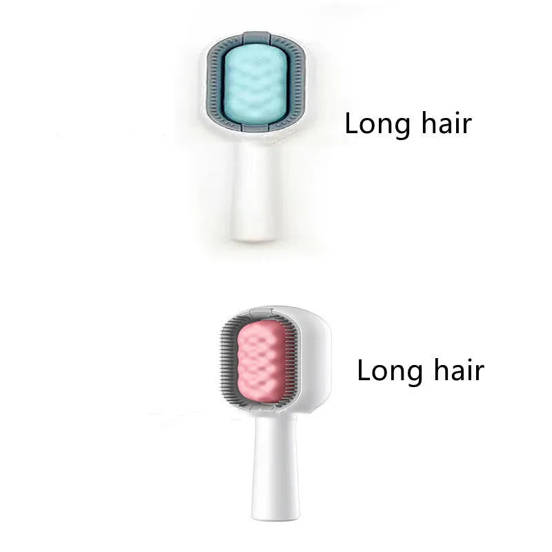 Green plastic pet hair removal comb with disposable wipes sticker for cats and dogs