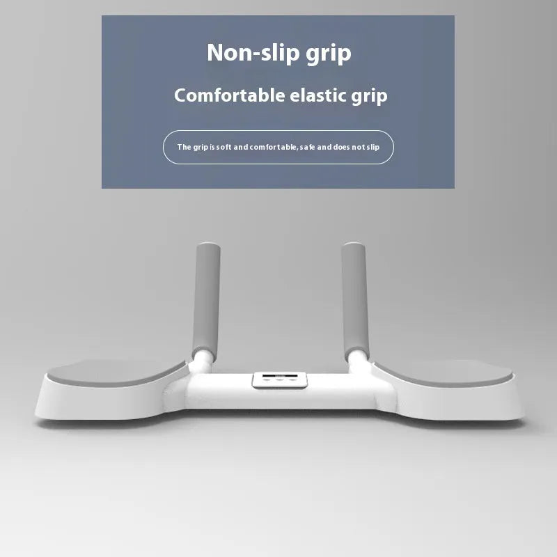 White multi-functional flat support trainer made of alloy aluminium and ABS plastic for home fitness.
