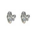 925 sterling silver bow earrings for women with silver electroplated finish on a white background