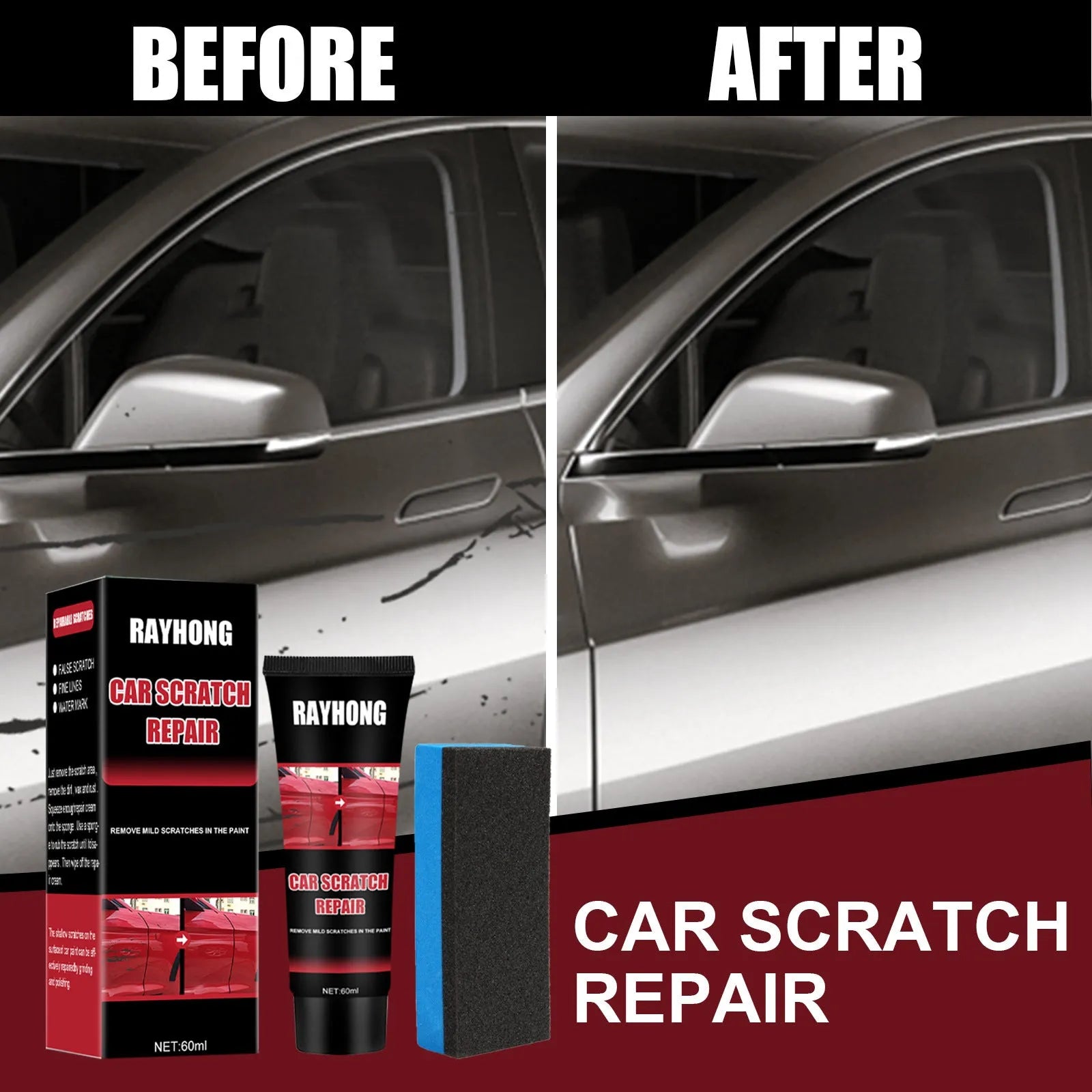60ml car scratch repair wax container for automotive paint surface maintenance