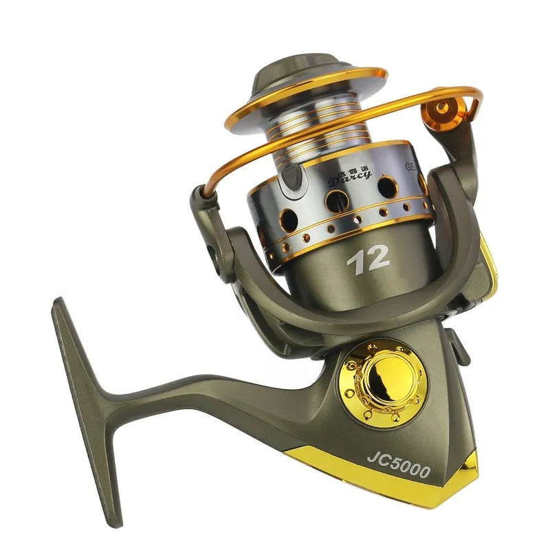 Multi-specification sea fishing reel with all metal spool and interchangeable handle in multiple model sizes