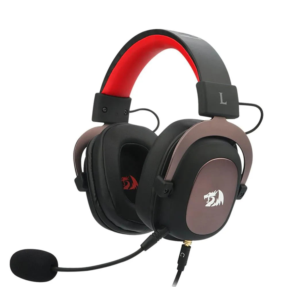 Black H710 game earphones with active noise reduction, 7.1 USB connection, imitation protein earmuffs, and braided cable