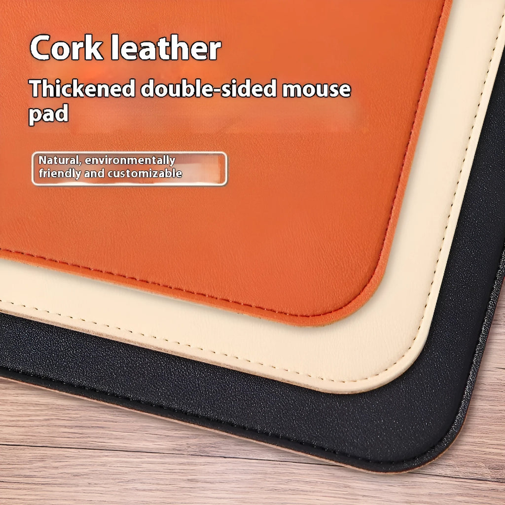 Cork leather table mat and PVC mouse pad in orange with 3.8mm thickness, 60x30cm size