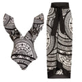 Women's vintage print one-piece swimsuit with deep V-neck and matching wrap skirt