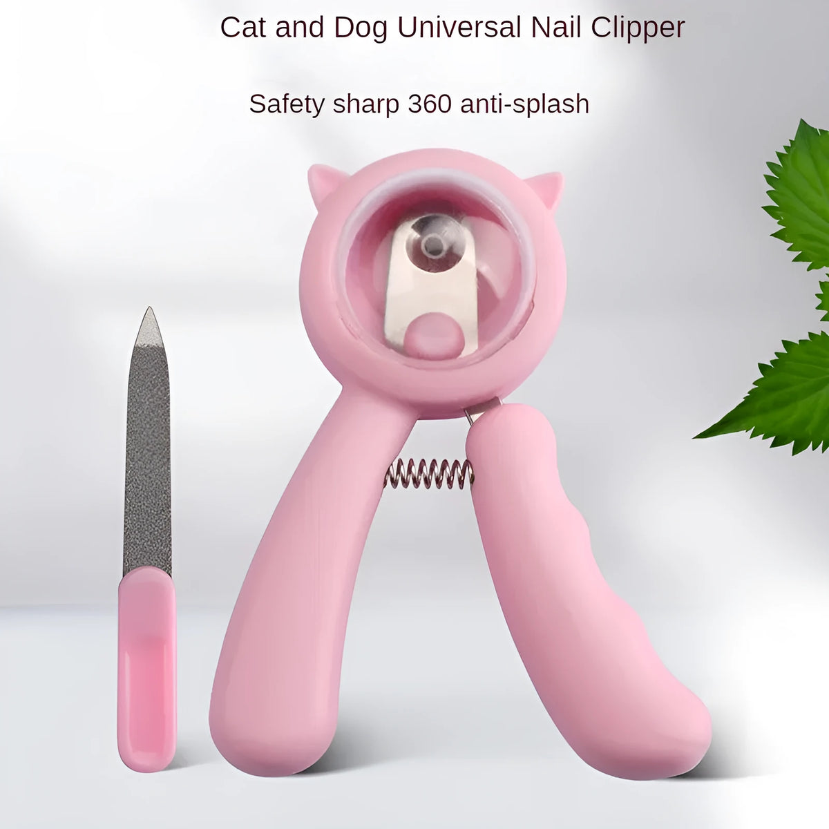 Blue and pink professional pet nail clippers with sickle stainless steel blade for cat and dog claws