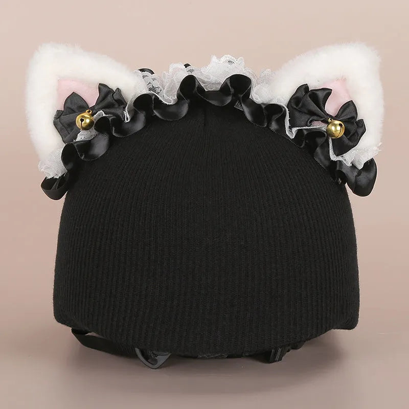 Plush fabric cartoon helmet hat decoration for ski helmets in multiple style variations