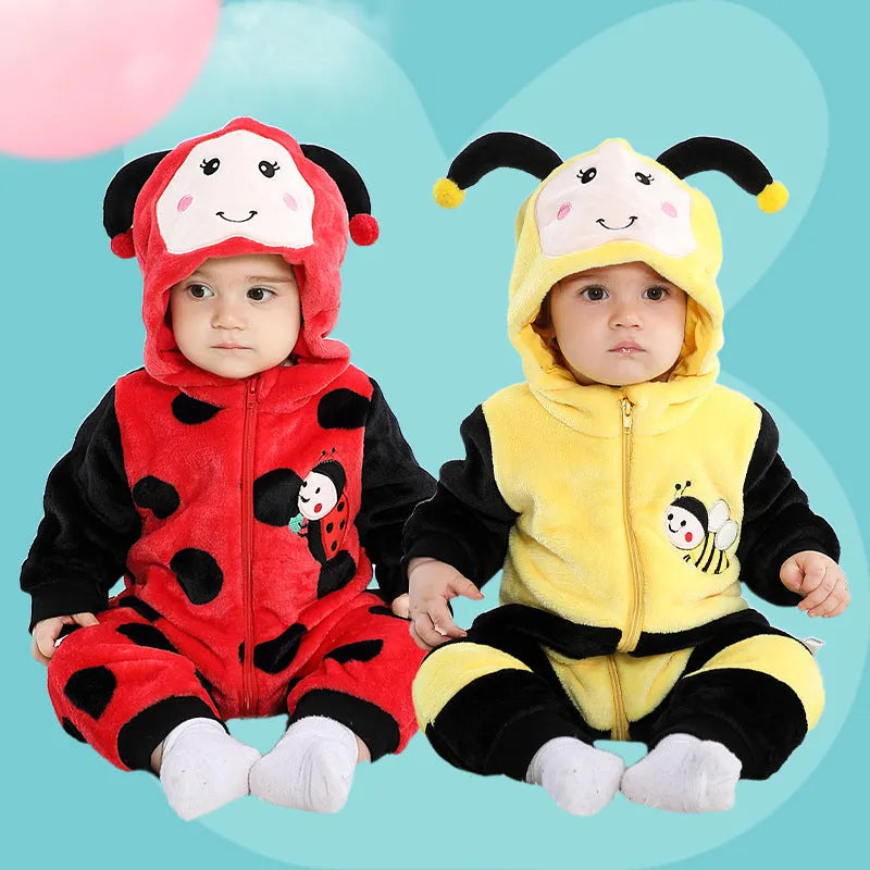 Children's cartoon long sleeve acetate fibre romper in DD6185 Yellow with single-layer construction