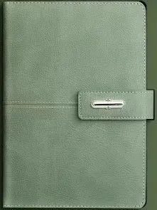 A5 notebook with PU leather cover in various colour options including black, red, green, blue, and orange