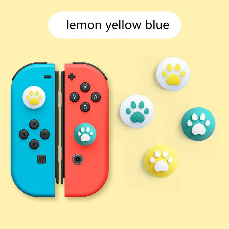 Nintendo Switch silicone joycon sleeve with four cat claw rocker caps in assorted colours