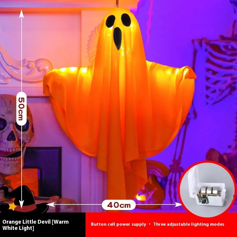 Halloween ghost indoor party light with luminous white and orange ghost scream designs