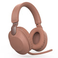Bluetooth headset in beige gold with power display, stereo sound, and 15 metre wireless range