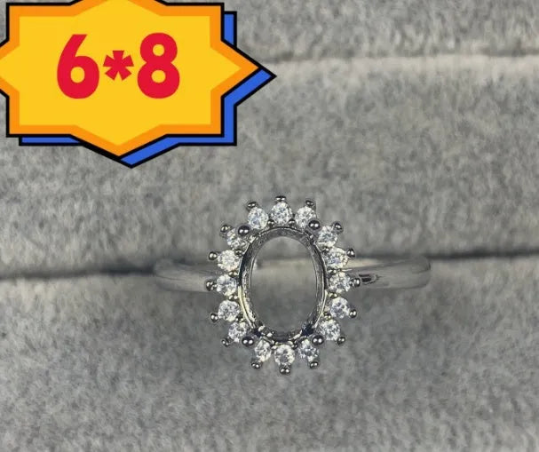 Oval denier open mouth ring with five-pointed star motif, copper electroplated, Korean style jewellery.