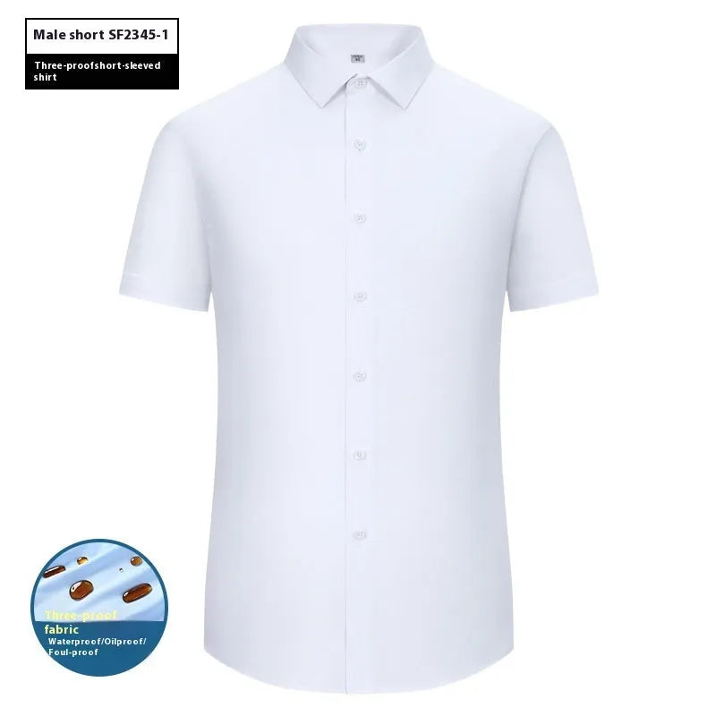 Men's bamboo fibre business shirt with square collar in slim fit waterproof formal wear