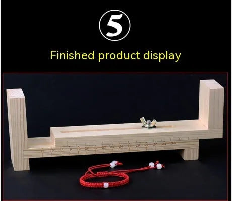 Solid wood handmade weaving machine DIY tool with fixing rack for jewellery crafting
