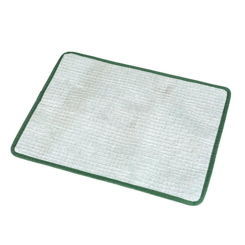 Green dog grass pee pad with realistic texture and drainage holes