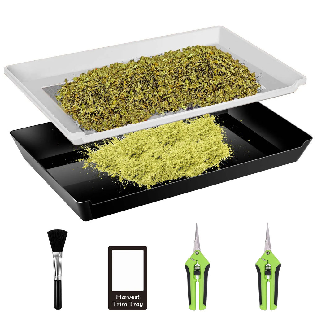 Shallow cut flower pollen tray in plastic and stainless steel for farm use, available in six colours