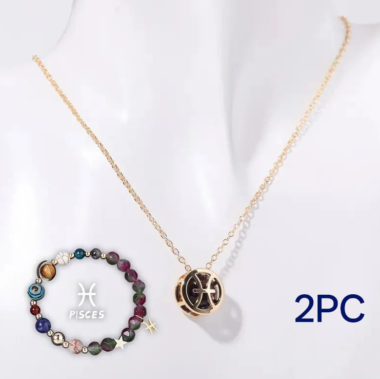 Natural stone beaded necklace and bracelet set showing coordinated jewellery pieces