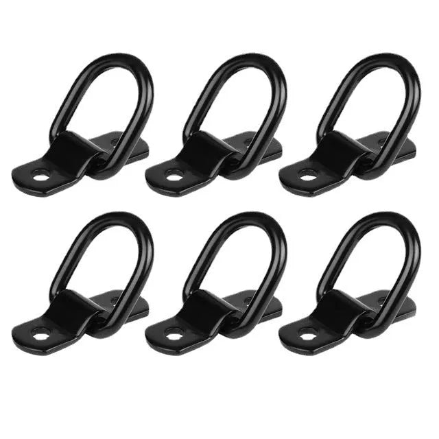Galvanised carbon steel floor hook with pull ring in black finish for truck mounting