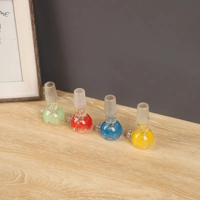 7cm coloured glass trumpet-shaped tobacco pipe cigarette holder in transparent design