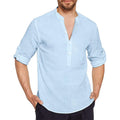 Youth cotton linen regular shirt pullover long sleeve loose fit available in five colours S to XXXL