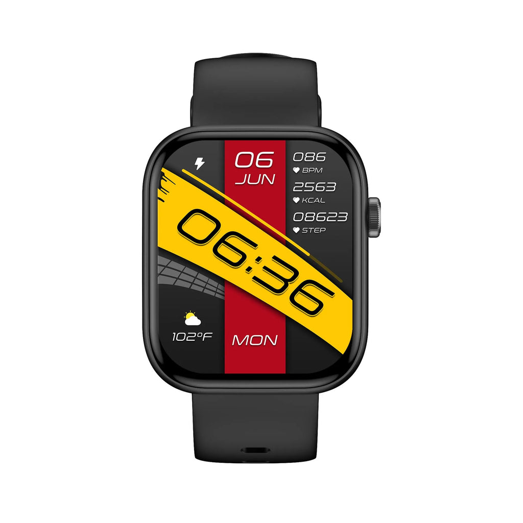 P89 smart watch with full touch screen display and Bluetooth calling in black glue colour