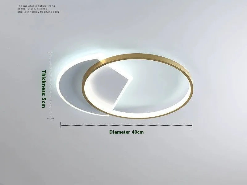 Nordic minimalist ceiling lamp in black and gold colours with 40cm and 50cm diameter options
