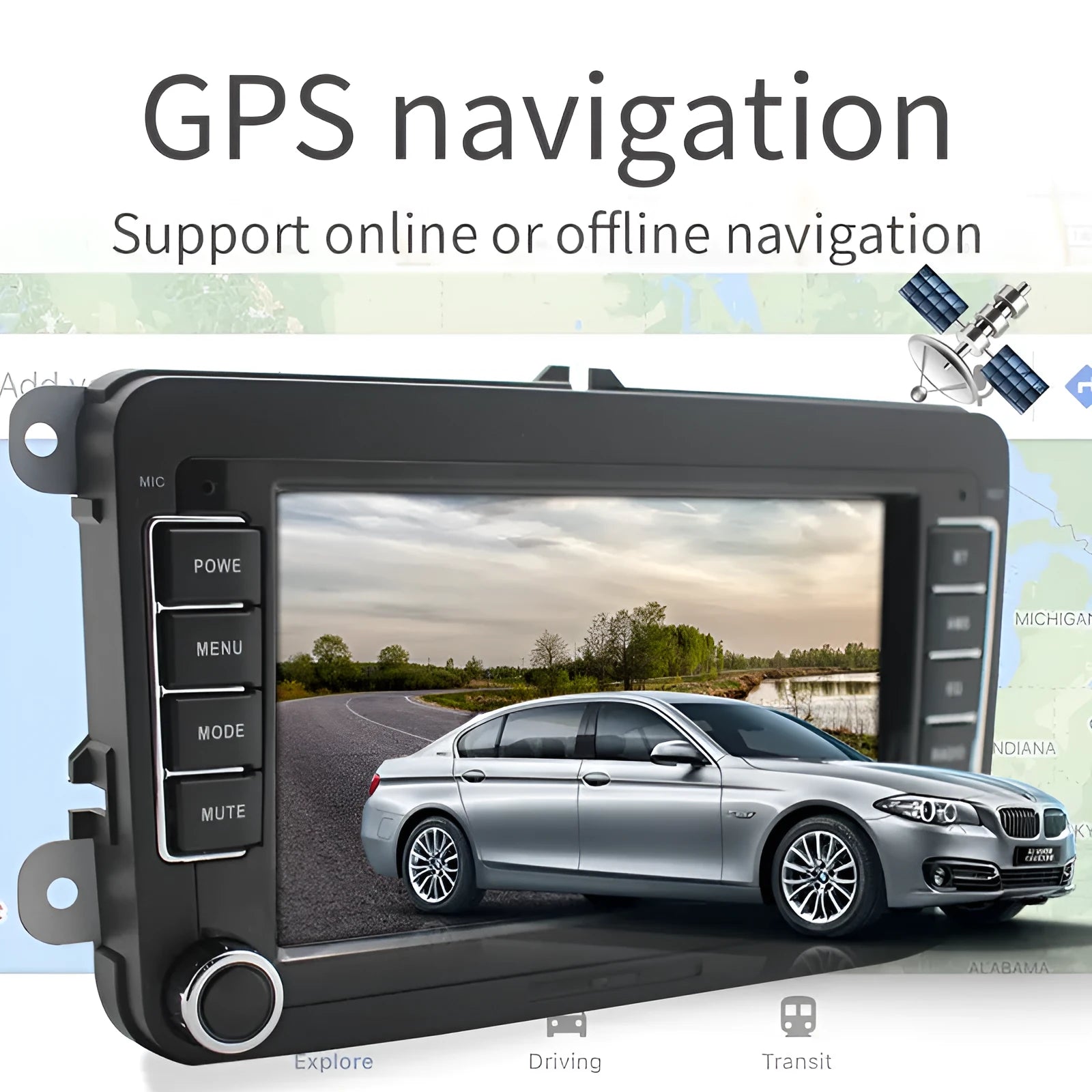 Universal 7-inch Android car player navigator for Volkswagen dashboard installation