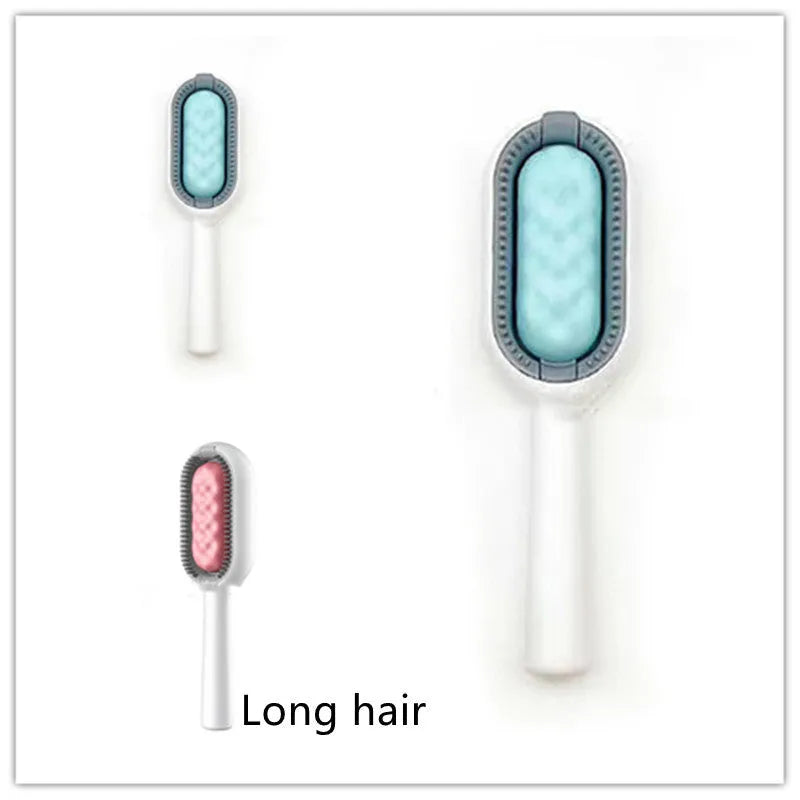 Green plastic pet hair removal comb with disposable wipes sticker for cats and dogs