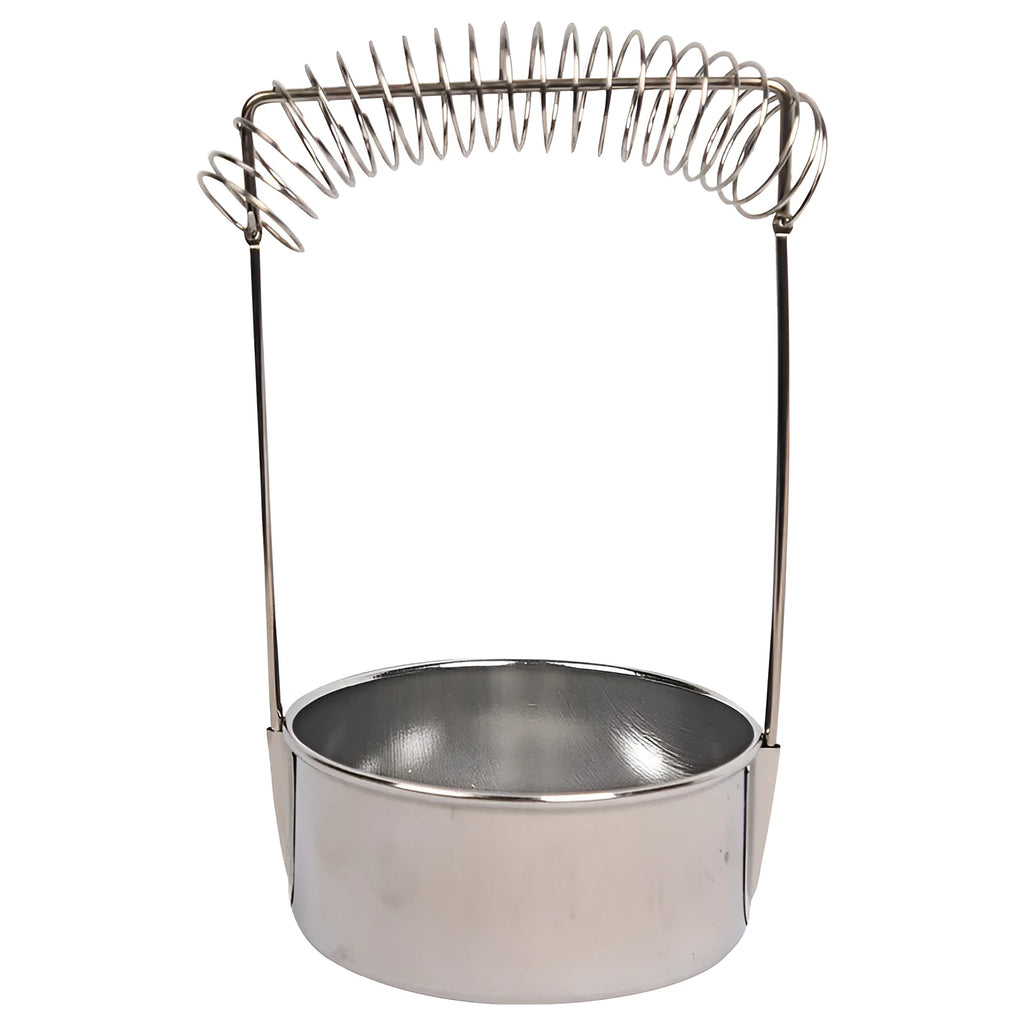 Silver stainless steel oil painting pen washer with a brush clamp and leak-proof plugs