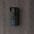Black and white smart waterproof visual doorbell with remote intercom on a wall